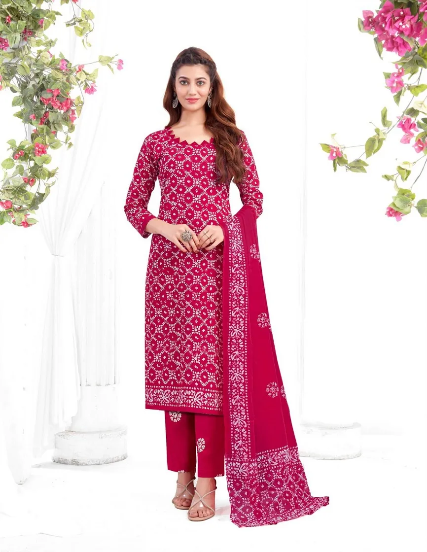 Baalar Battik Special Vol 3 Unstitched Cotton Straight Salwar Suit Summer Wear - Image 6