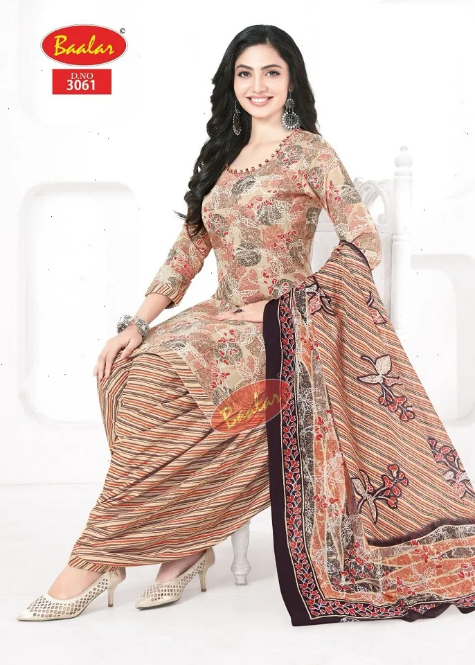 Baalar Zaara Patiyala Vol 30 Unstitched Cotton Printed Salwar Suit Summer Wear Wholesaler - Image 2