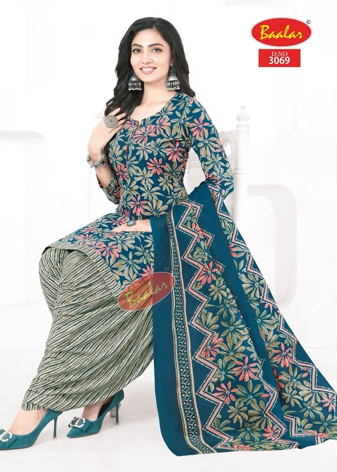 Baalar Zaara Patiyala Vol 30 Unstitched Cotton Printed Salwar Suit Summer Wear Wholesaler - Image 22