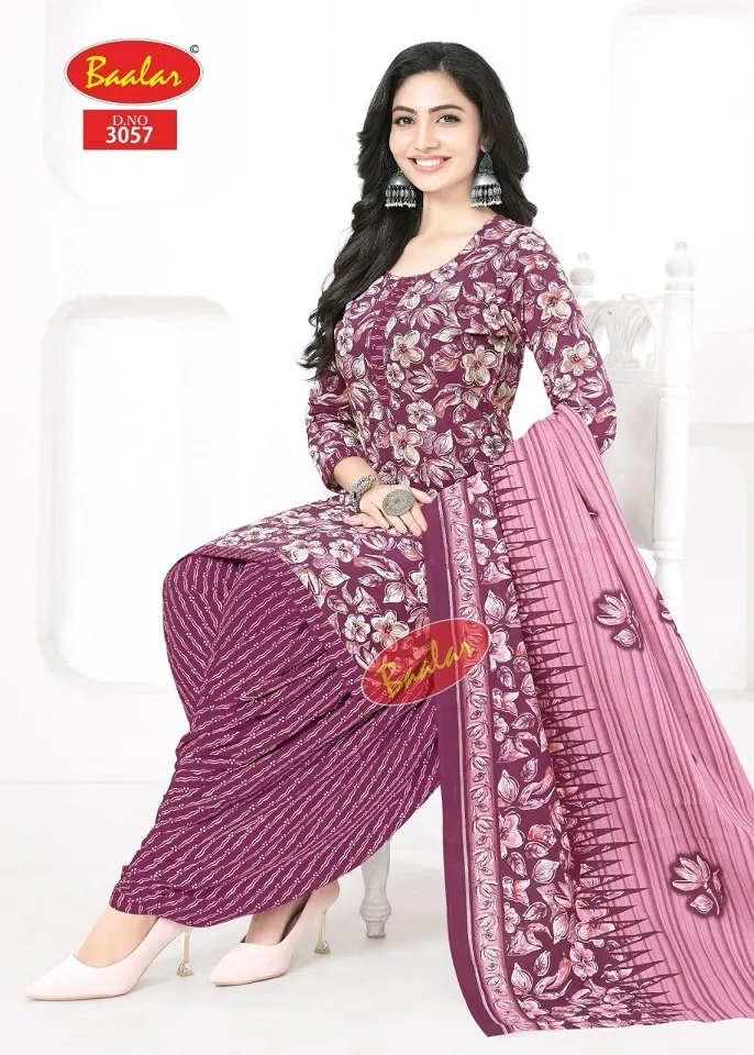 Baalar Zaara Patiyala Vol 30 Unstitched Cotton Printed Salwar Suit Summer Wear Wholesaler - Image 3