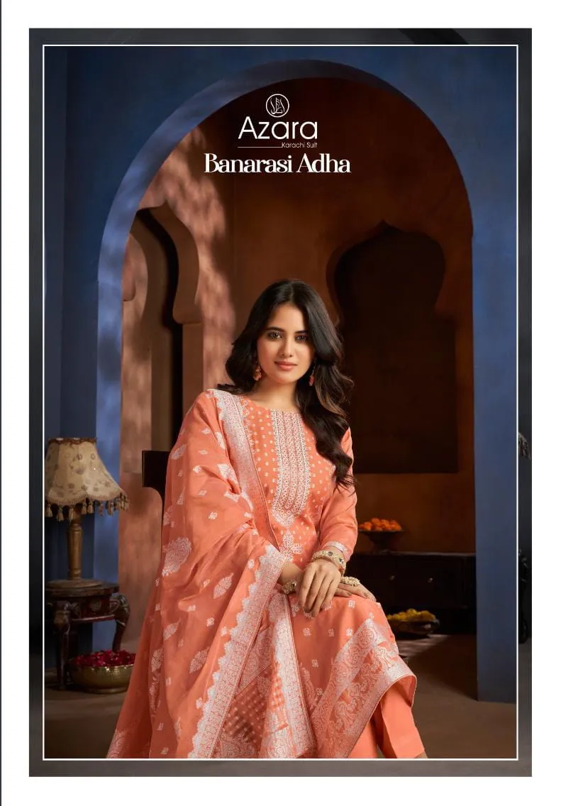 Banarashi Adah by Azara (Radhika Fashion) Unstitched Swarovski Work Cotton Ethnic Suit Wholesalers