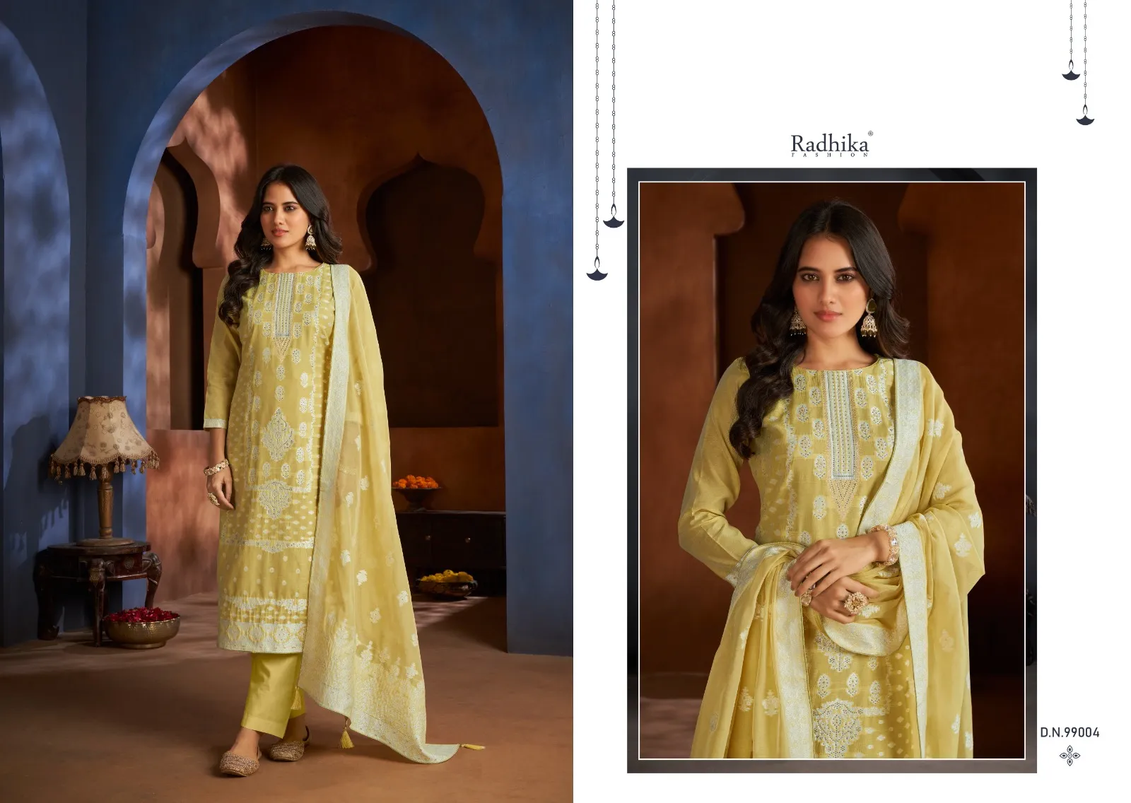 Banarashi Adah by Azara (Radhika Fashion) Unstitched Swarovski Work Cotton Ethnic Suit Wholesalers - Image 4
