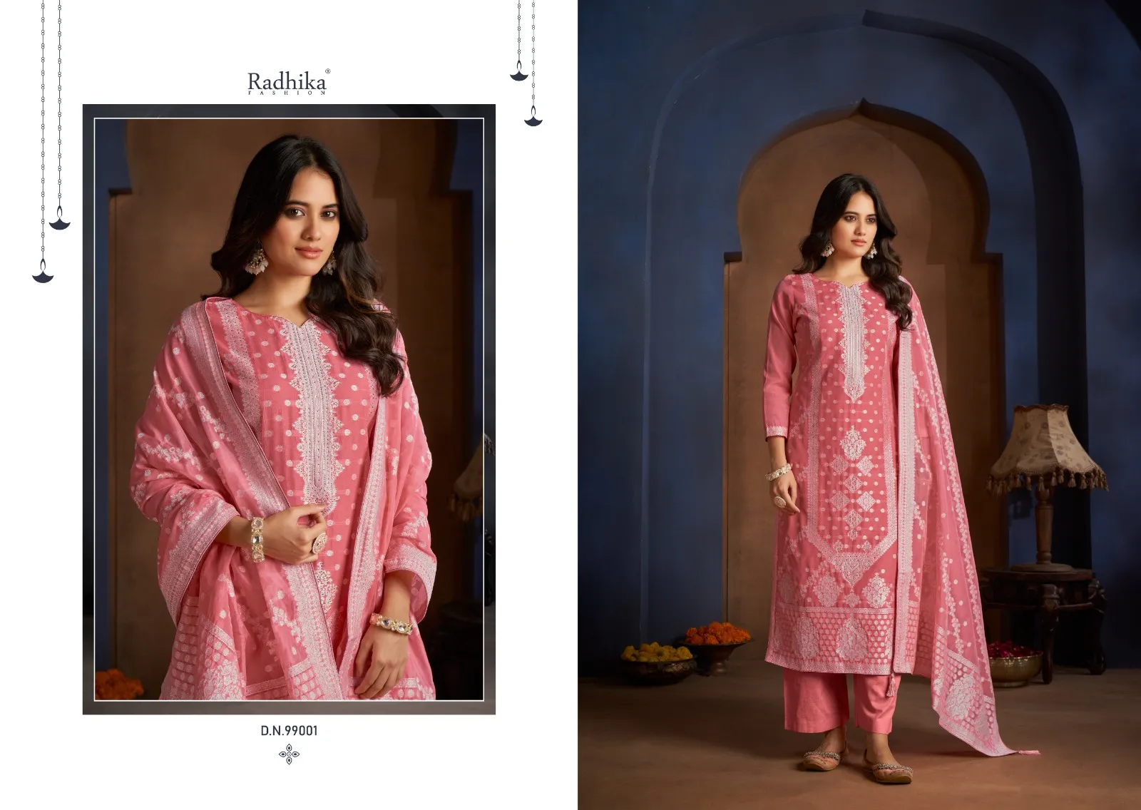 Banarashi Adah by Azara (Radhika Fashion) Unstitched Swarovski Work Cotton Ethnic Suit Wholesalers - Image 5