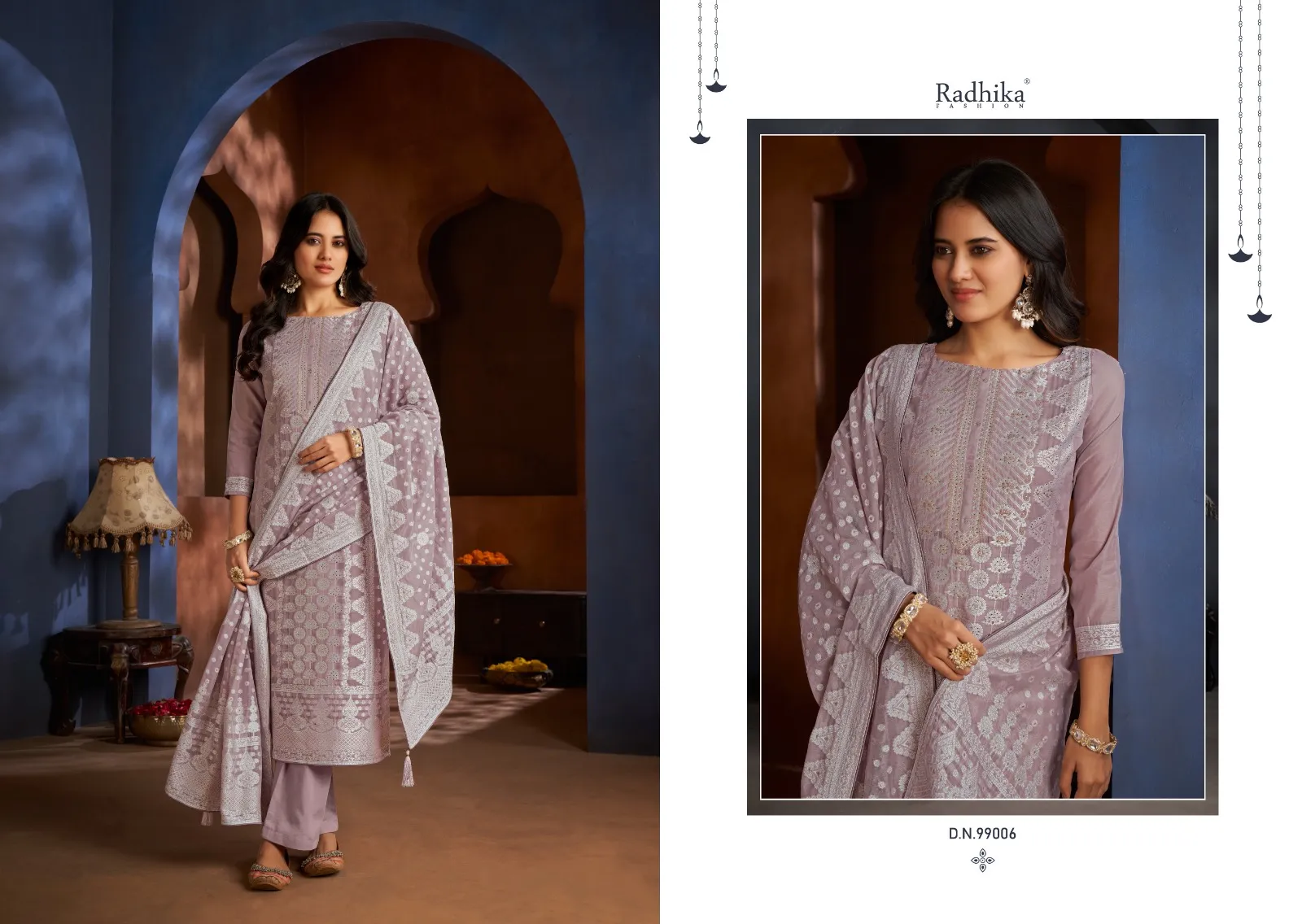 Banarashi Adah by Azara (Radhika Fashion) Unstitched Swarovski Work Cotton Ethnic Suit Wholesalers - Image 6