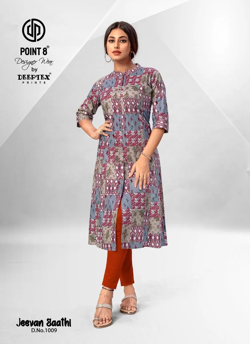 Deeptex Jeevan Sathi Vol 1 front Slit Cut Flair Style Ethnic Kurti - Image 10