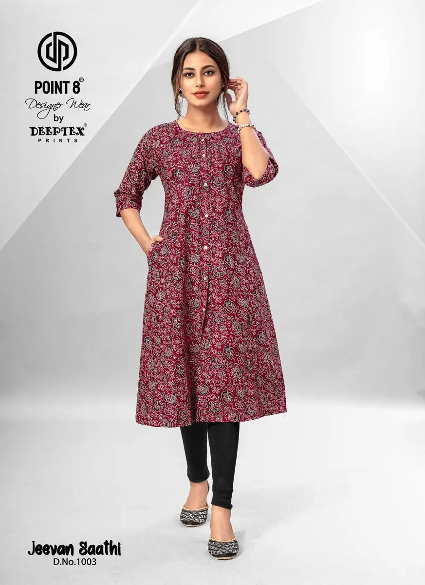 Deeptex Jeevan Sathi Vol 1 front Slit Cut Flair Style Ethnic Kurti - Image 11