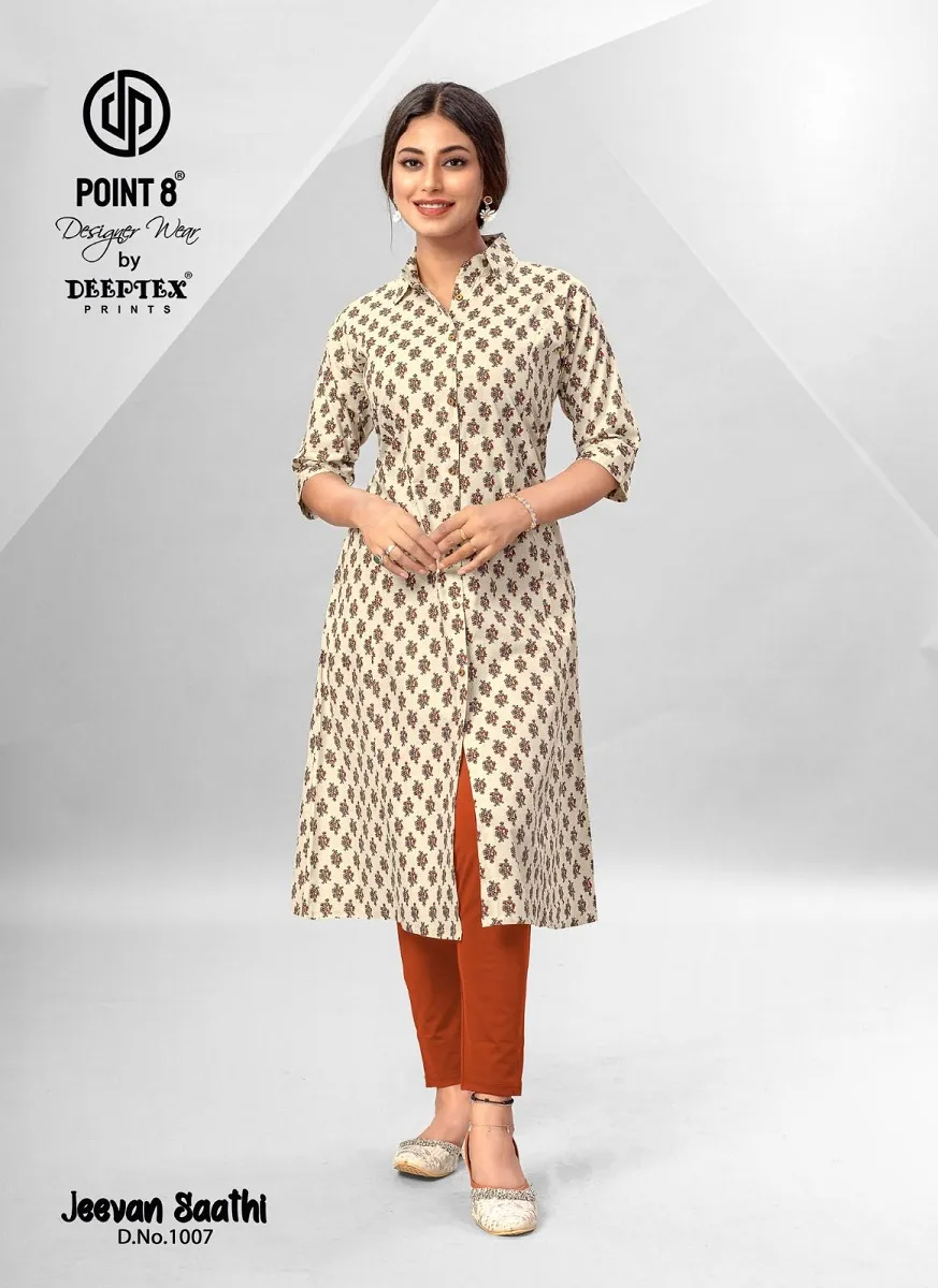 Deeptex Jeevan Sathi Vol 1 front Slit Cut Flair Style Ethnic Kurti - Image 2