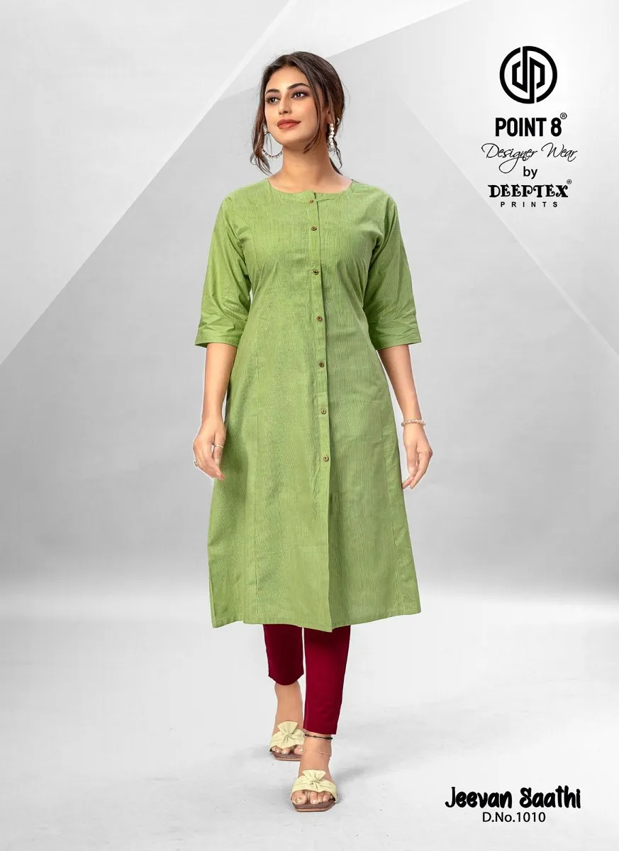 Deeptex Jeevan Sathi Vol 1 front Slit Cut Flair Style Ethnic Kurti - Image 4
