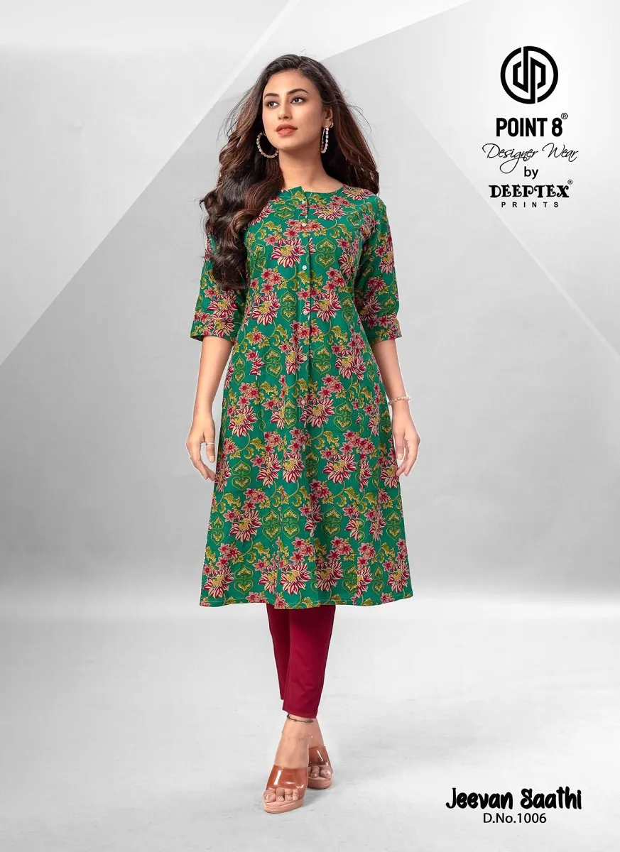 Deeptex Jeevan Sathi Vol 1 front Slit Cut Flair Style Ethnic Kurti - Image 7