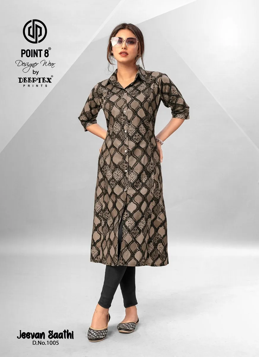 Deeptex Jeevan Sathi Vol 1 front Slit Cut Flair Style Ethnic Kurti - Image 8