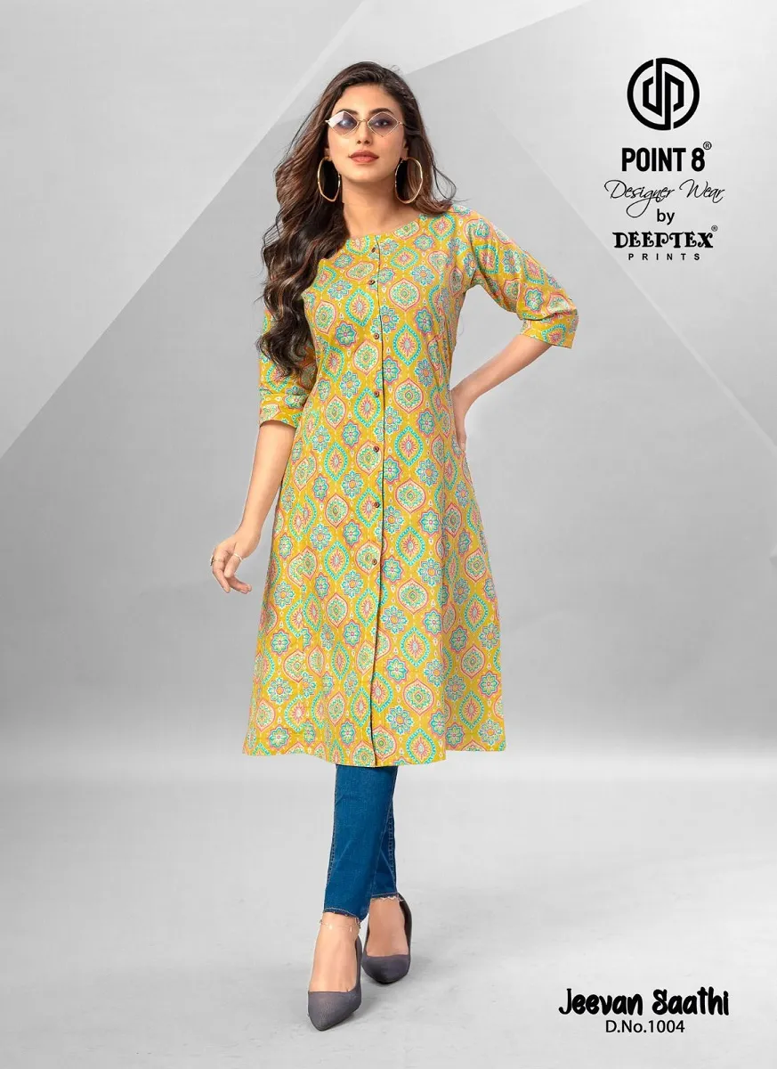 Deeptex Jeevan Sathi Vol 1 front Slit Cut Flair Style Ethnic Kurti - Image 9