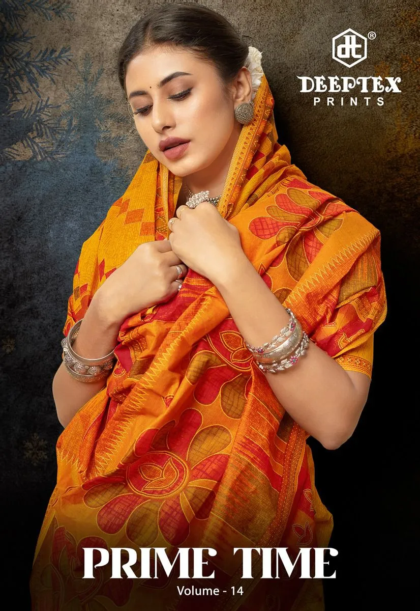 Pure Cotton Ethnic Sarees Wholesaler Of Deeptex Prime Time Vol 14