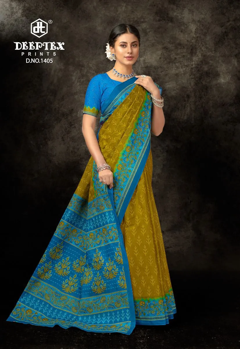 Pure Cotton Ethnic Sarees Wholesaler Of Deeptex Prime Time Vol 14 - Image 11