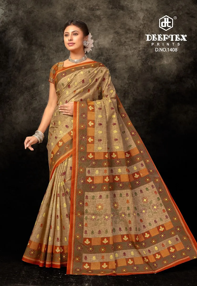 Pure Cotton Ethnic Sarees Wholesaler Of Deeptex Prime Time Vol 14 - Image 13