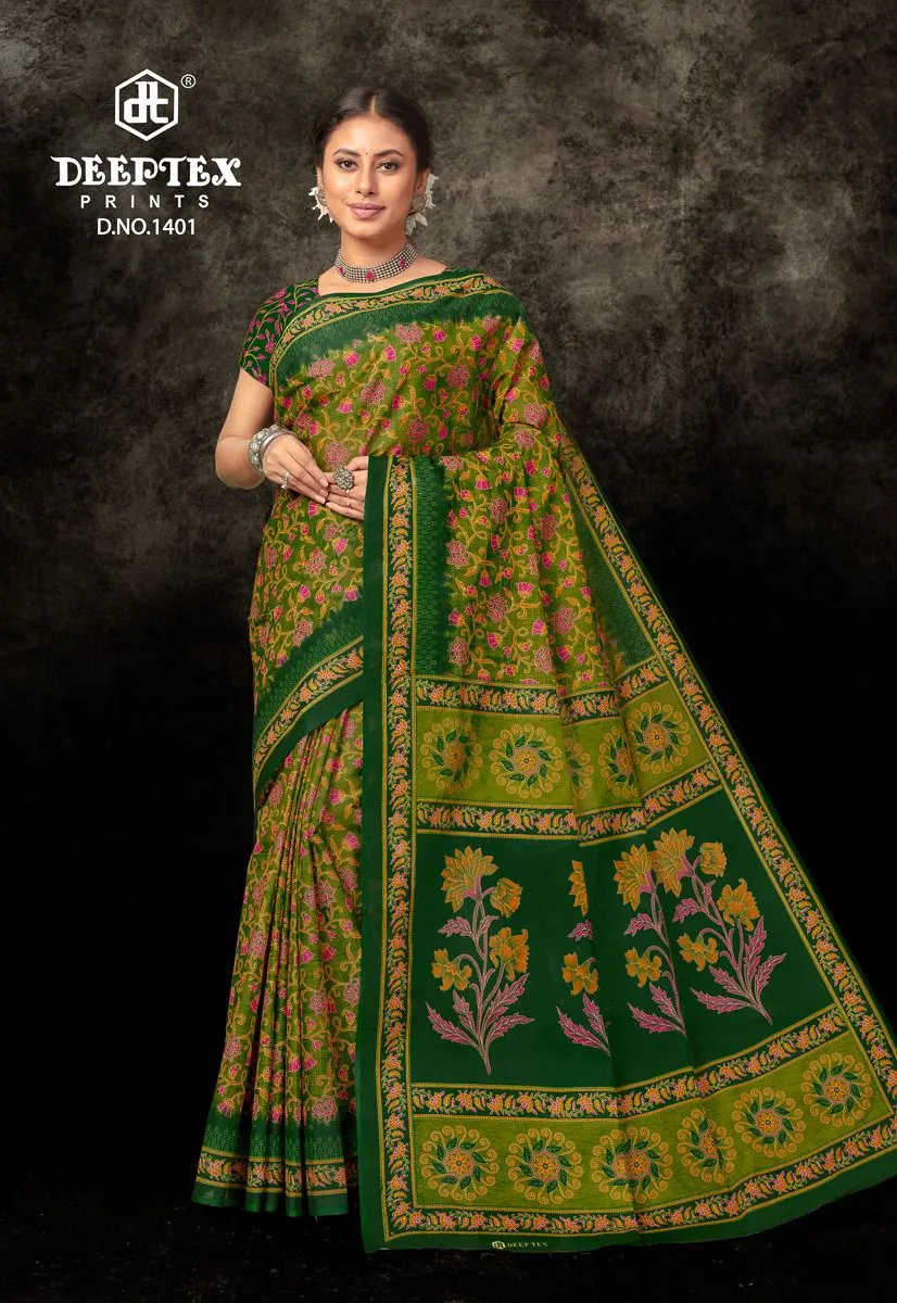 Pure Cotton Ethnic Sarees Wholesaler Of Deeptex Prime Time Vol 14 - Image 15