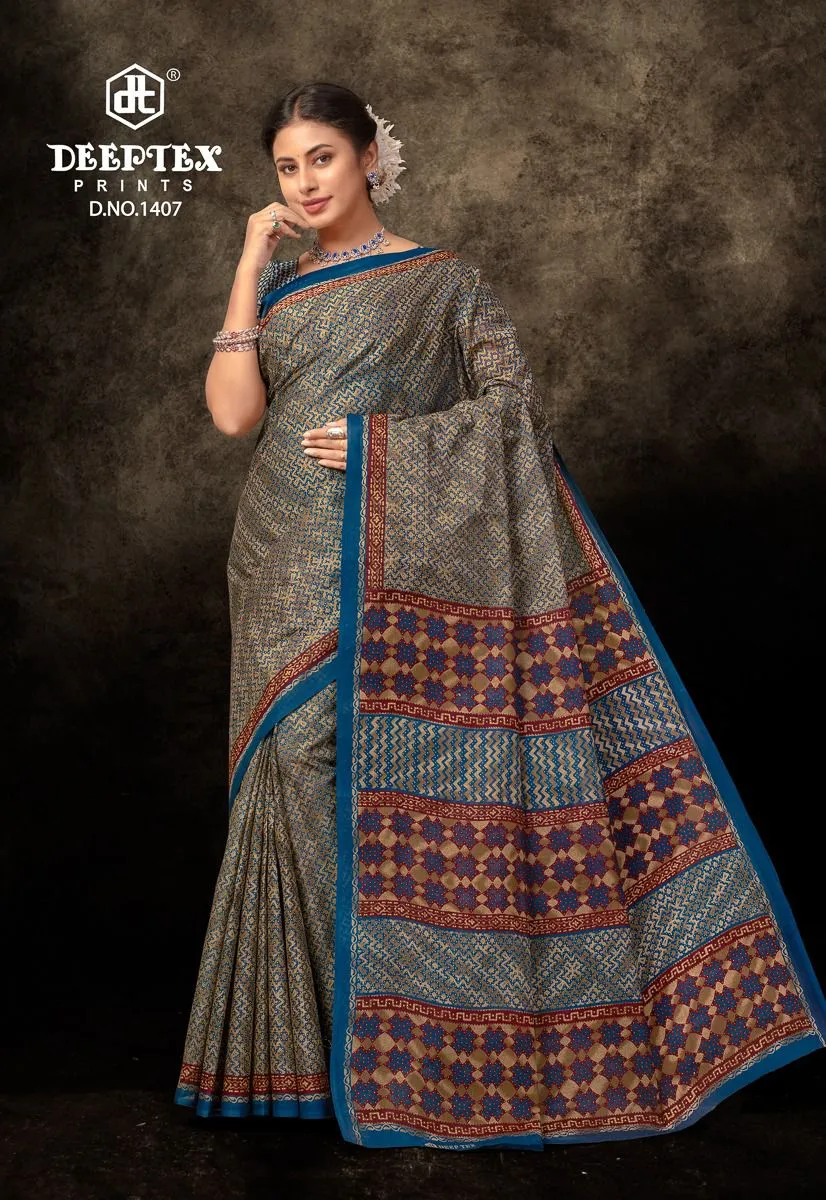Pure Cotton Ethnic Sarees Wholesaler Of Deeptex Prime Time Vol 14 - Image 7