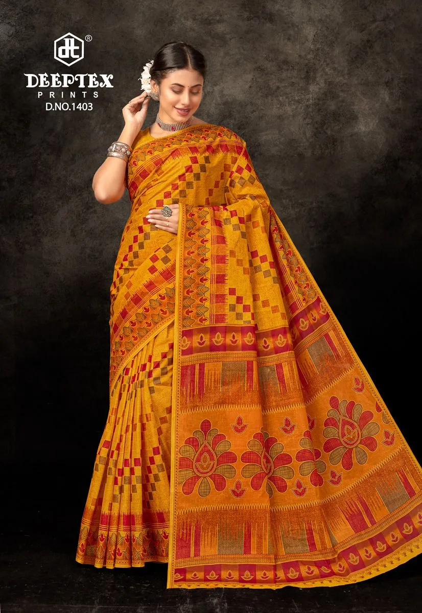 Pure Cotton Ethnic Sarees Wholesaler Of Deeptex Prime Time Vol 14 - Image 9