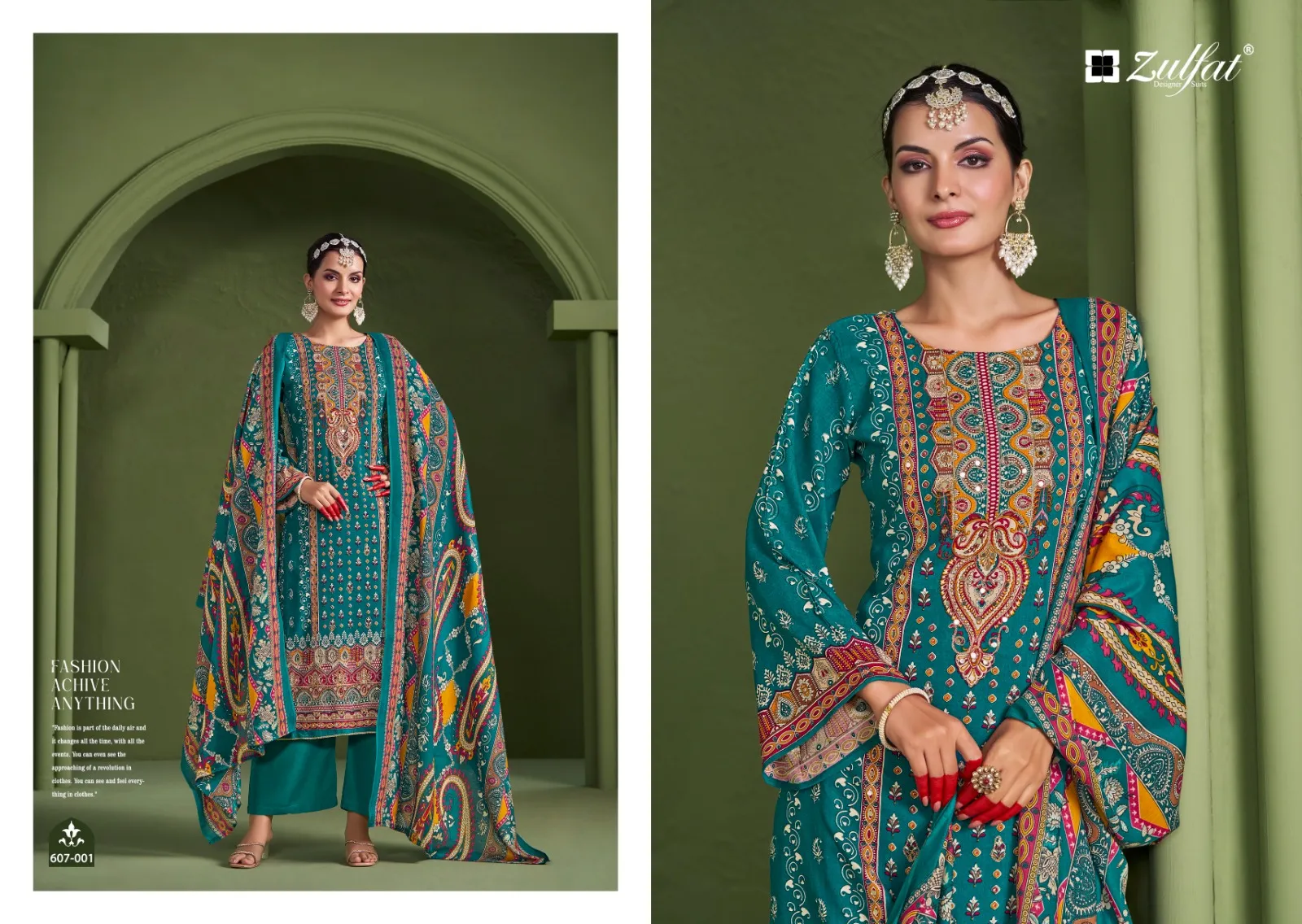 Designer Print With Handwork Daily Wear Salwar Suit Aayat Vol 7 by Zulfat Designer - Image 3