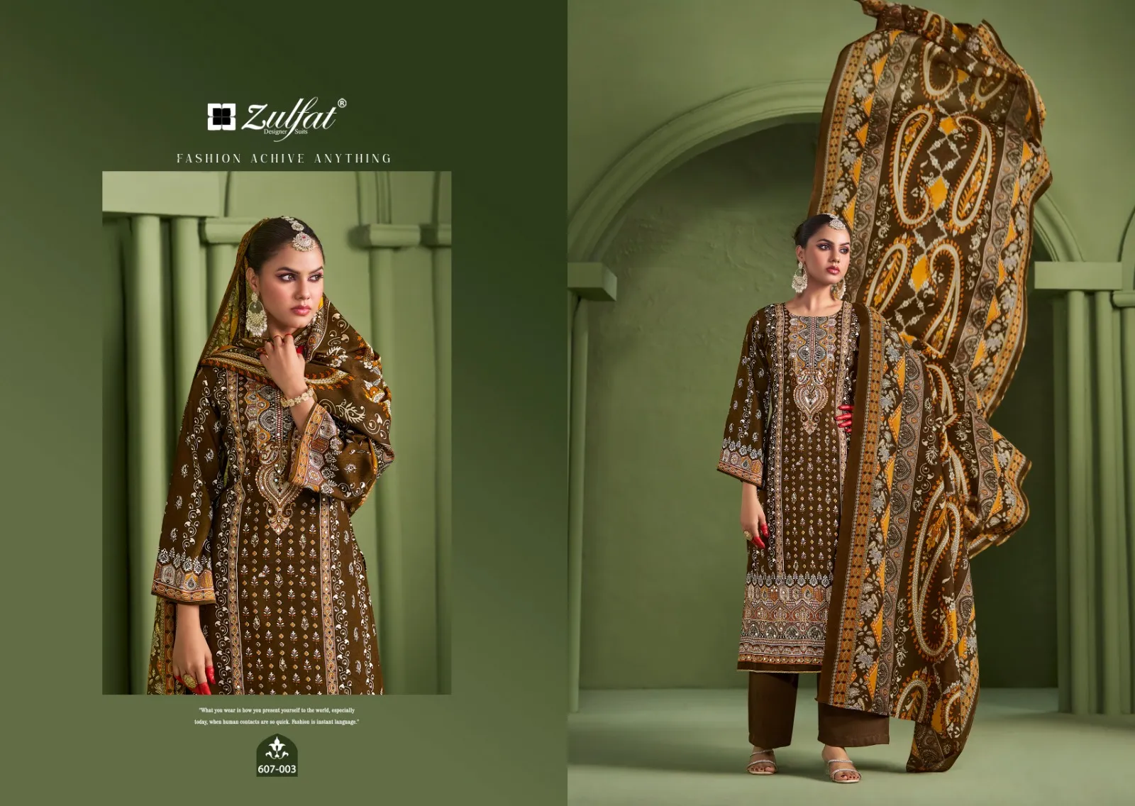 Designer Print With Handwork Daily Wear Salwar Suit Aayat Vol 7 by Zulfat Designer - Image 4