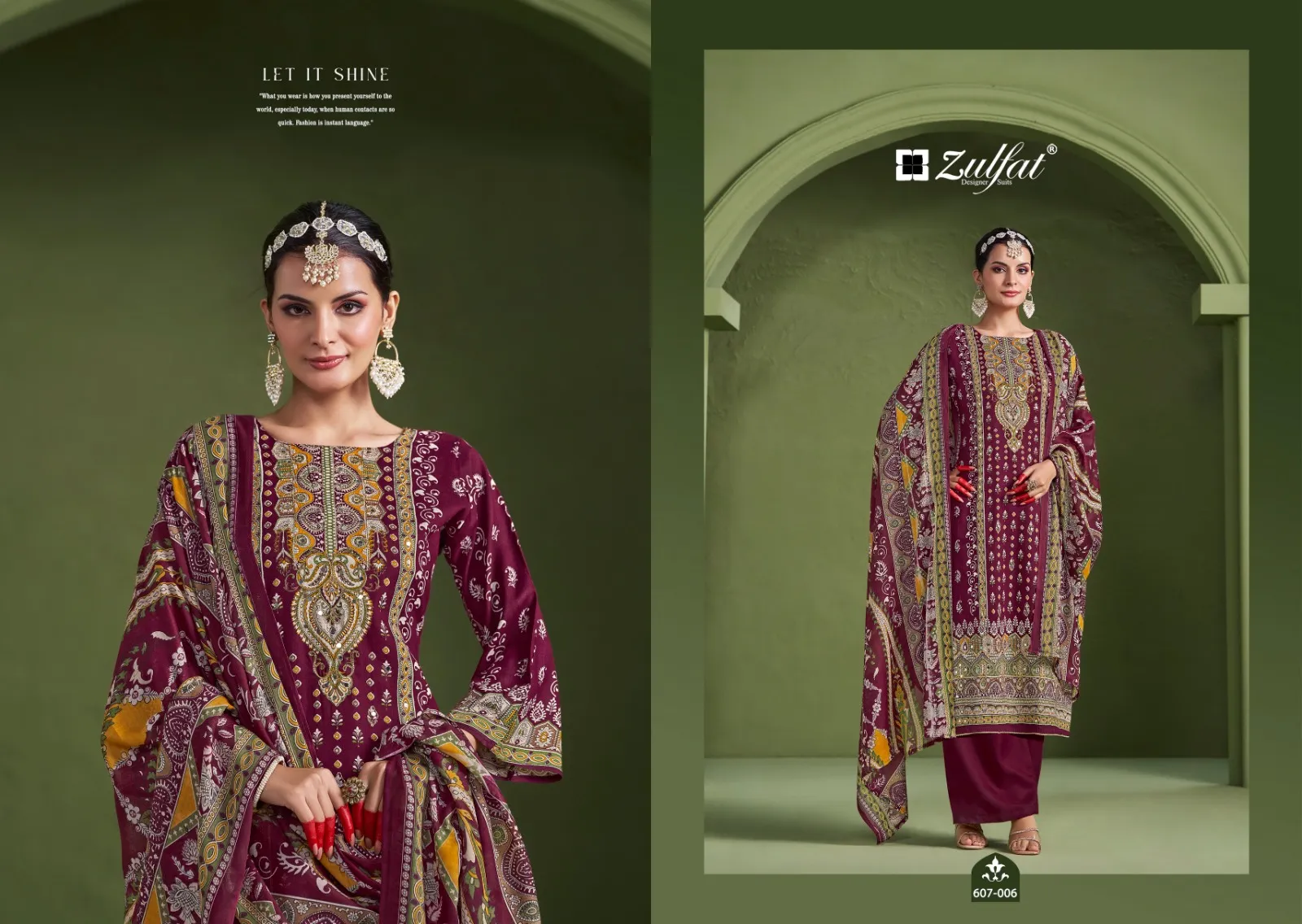 Designer Print With Handwork Daily Wear Salwar Suit Aayat Vol 7 by Zulfat Designer - Image 5