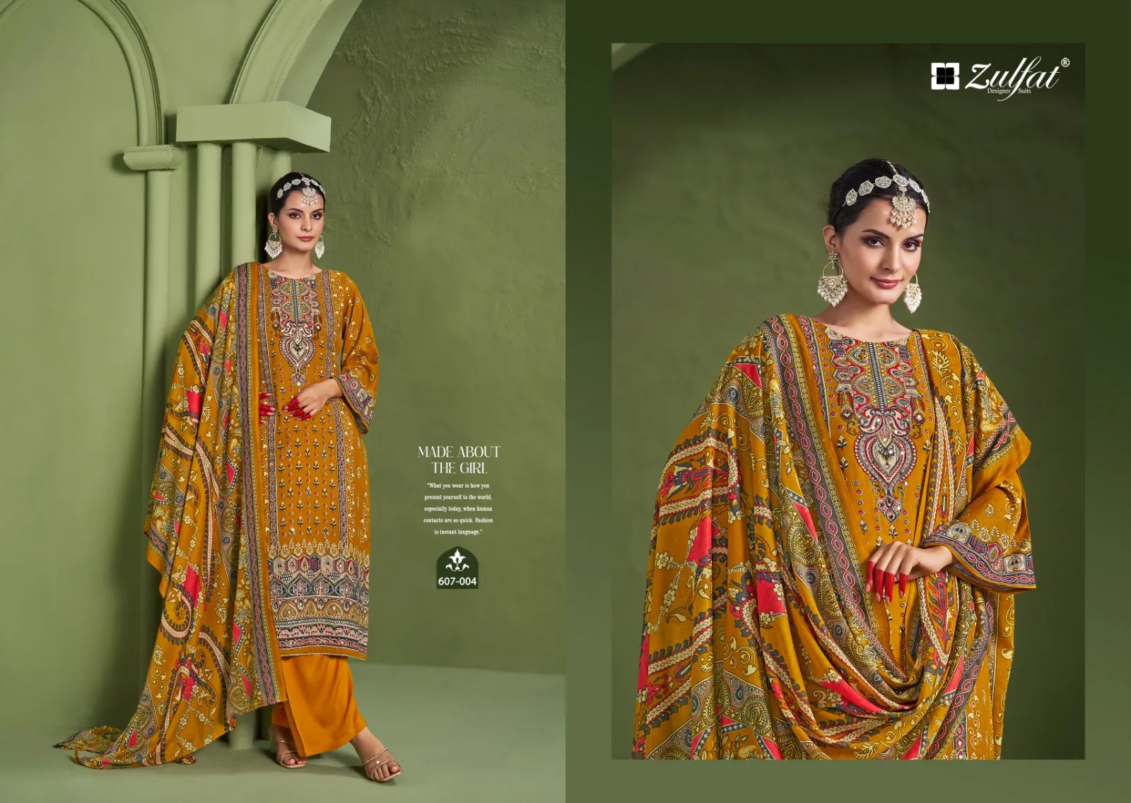 Designer Print With Handwork Daily Wear Salwar Suit Aayat Vol 7 by Zulfat Designer - Image 6