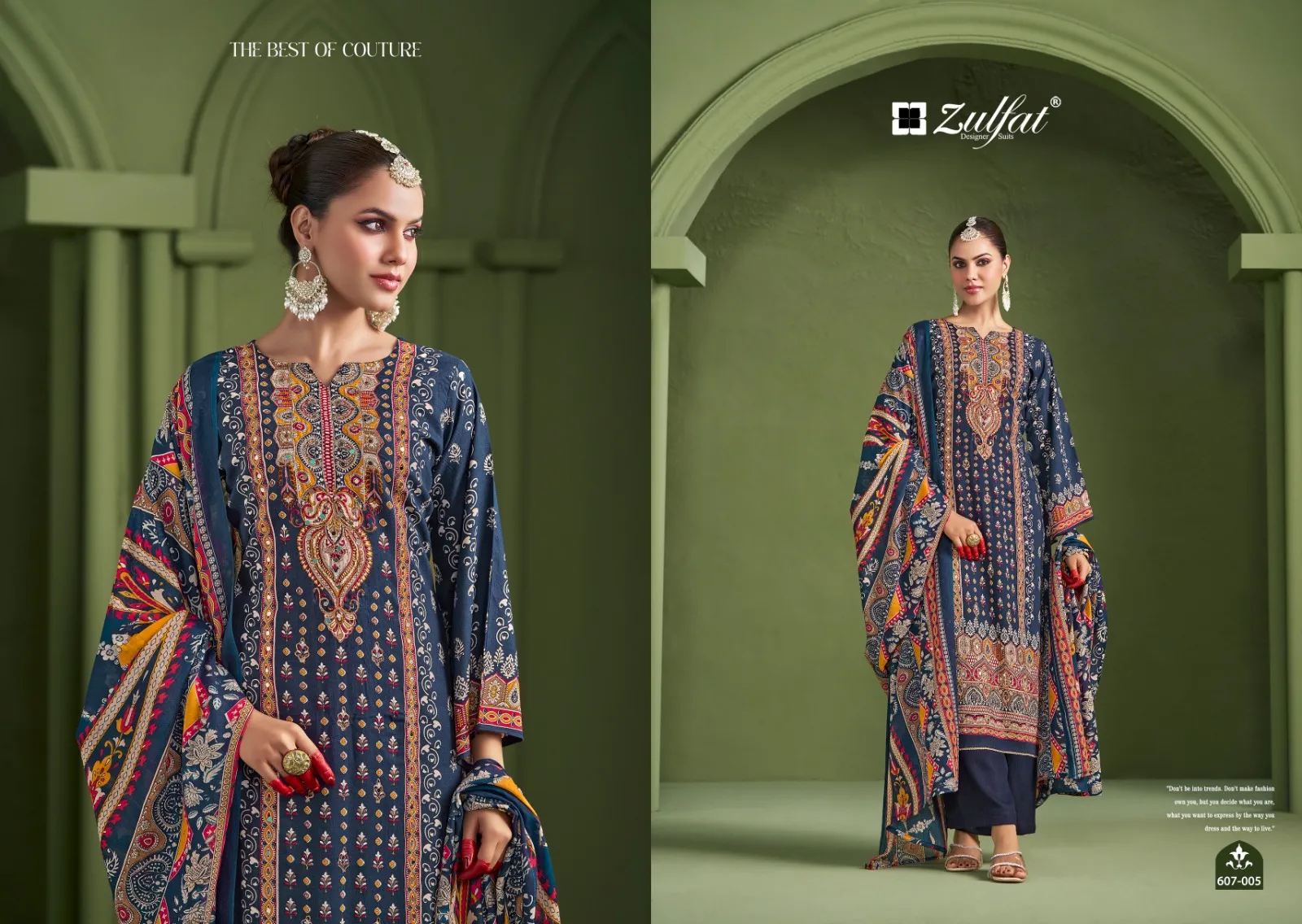 Designer Print With Handwork Daily Wear Salwar Suit Aayat Vol 7 by Zulfat Designer - Image 7