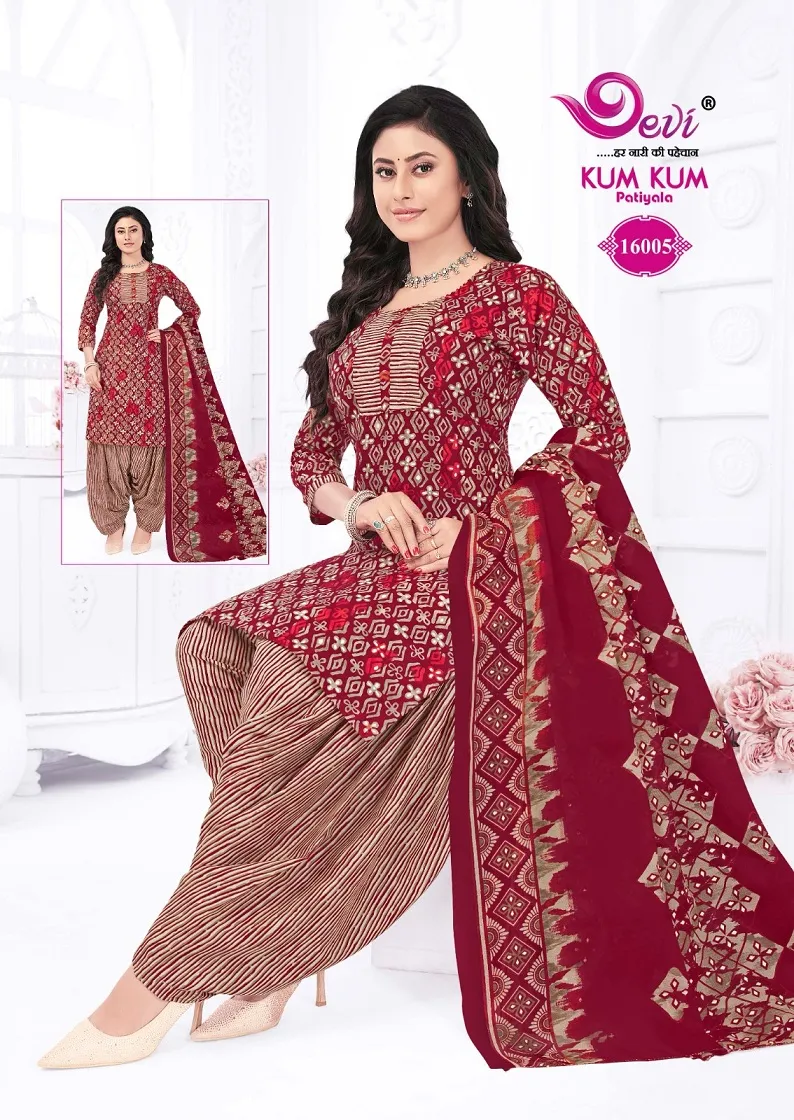 Devi Kumkum Vol 16 Readymade Patiala Salwar Suit Summer Wear Wholesale Supplier - Image 8