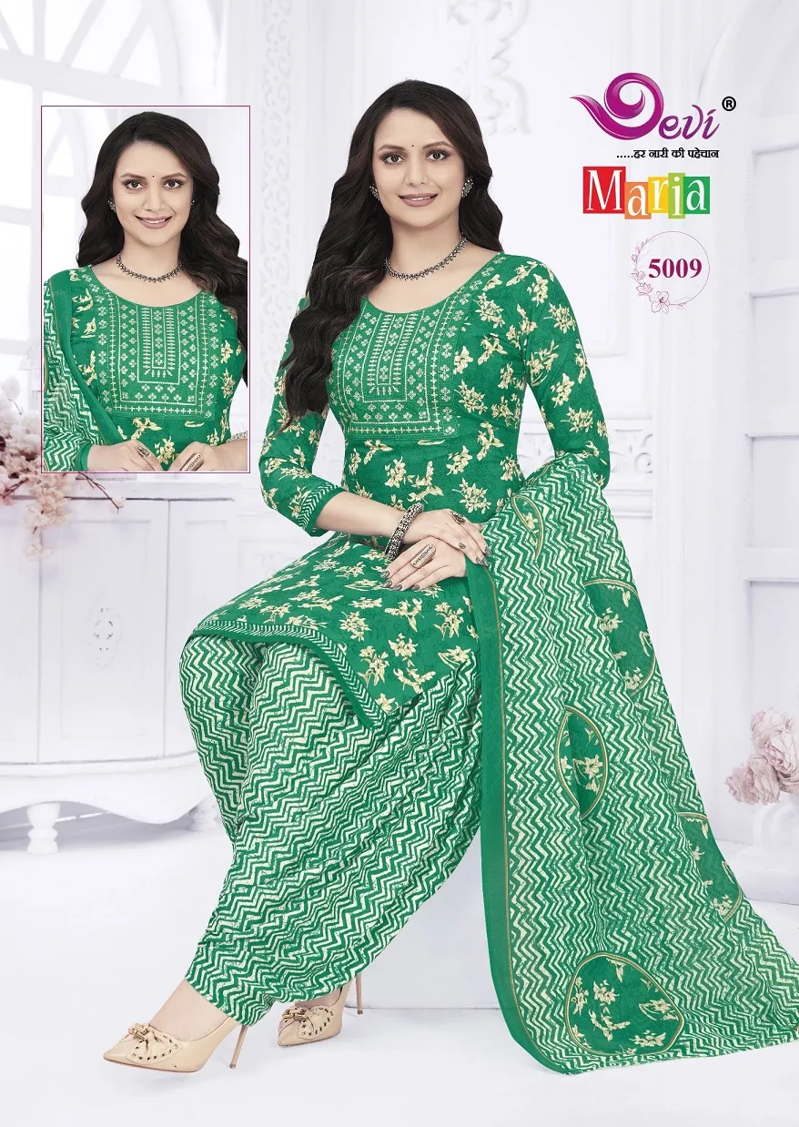Cotton Printed Stitched Patiala Salwar Suit Summer Wear Suits Wholesaler Devi Maria Vol 5 - Image 11
