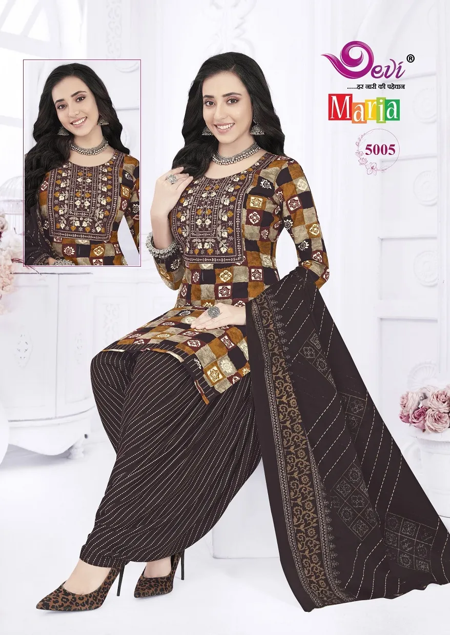 Cotton Printed Stitched Patiala Salwar Suit Summer Wear Suits Wholesaler Devi Maria Vol 5 - Image 9