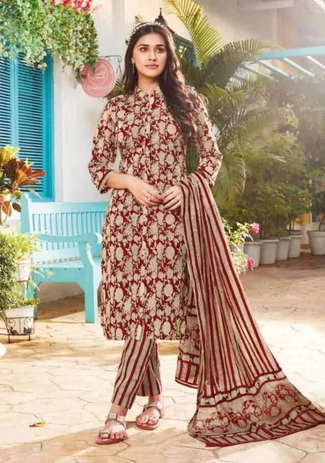 Ganpati Jaipuri Pant Vol 12 Floral Printed Cotton Straight Salwar Suit Unstitched - Image 13