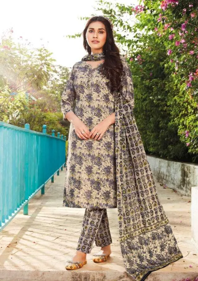 Ganpati Jaipuri Pant Vol 12 Floral Printed Cotton Straight Salwar Suit Unstitched - Image 14