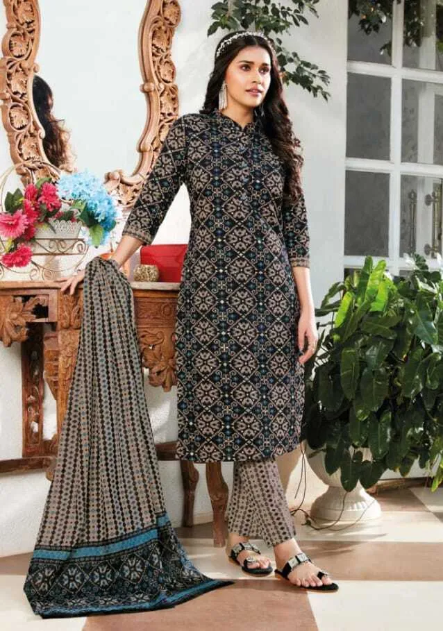 Ganpati Jaipuri Pant Vol 12 Floral Printed Cotton Straight Salwar Suit Unstitched - Image 15