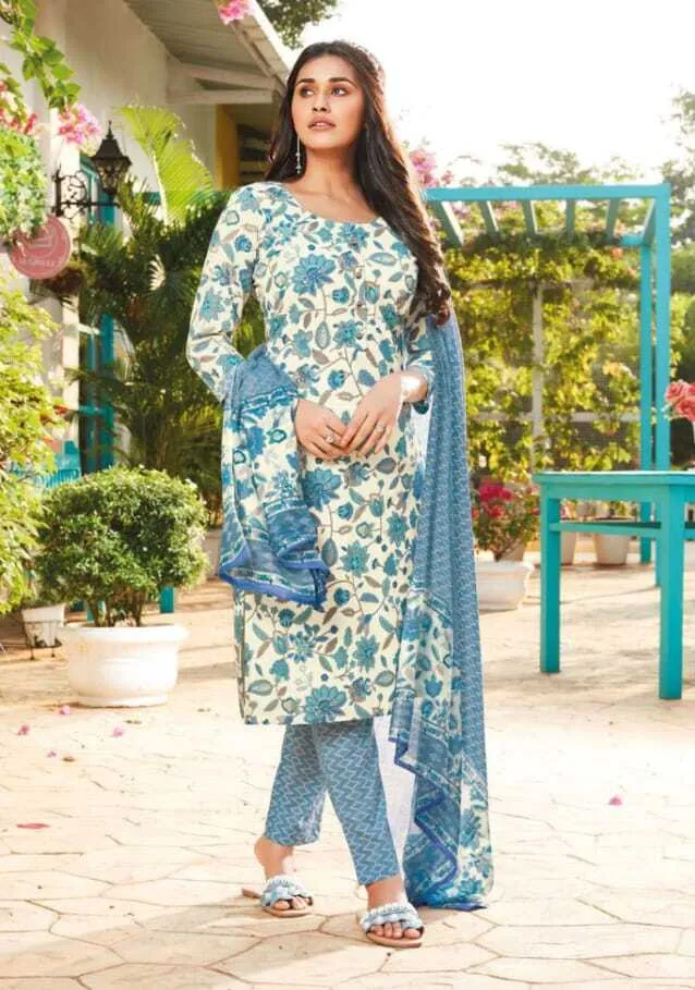 Ganpati Jaipuri Pant Vol 12 Floral Printed Cotton Straight Salwar Suit Unstitched - Image 16