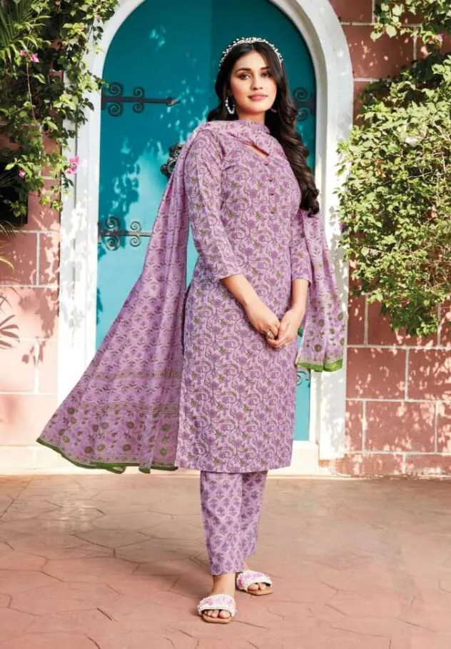 Ganpati Jaipuri Pant Vol 12 Floral Printed Cotton Straight Salwar Suit Unstitched - Image 17