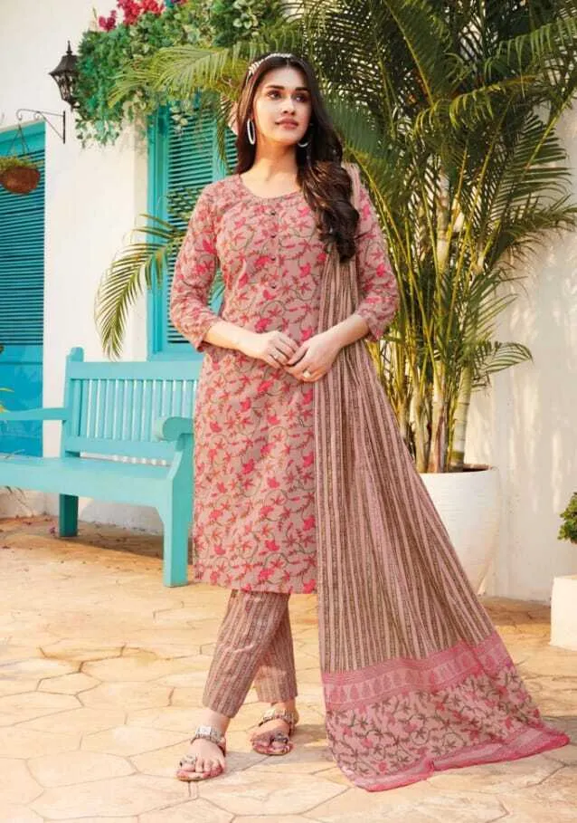 Ganpati Jaipuri Pant Vol 12 Floral Printed Cotton Straight Salwar Suit Unstitched - Image 7