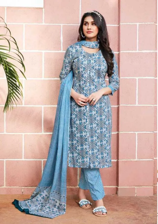 Ganpati Jaipuri Pant Vol 12 Floral Printed Cotton Straight Salwar Suit Unstitched - Image 9