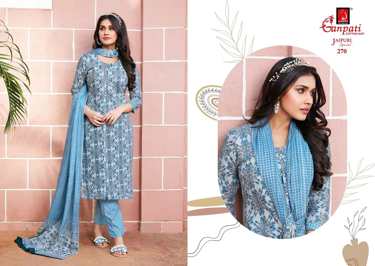 Daily Wear Heavy Cotton Printed Big Size Salwar Suit Ganpati Jaipuri Vol 12 Summer Wear Ethnic Suit - Image 10