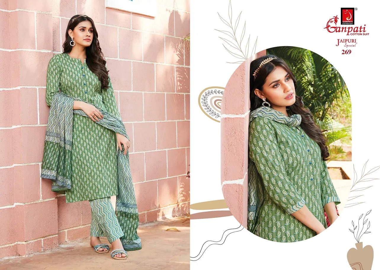 Daily Wear Heavy Cotton Printed Big Size Salwar Suit Ganpati Jaipuri Vol 12 Summer Wear Ethnic Suit - Image 11