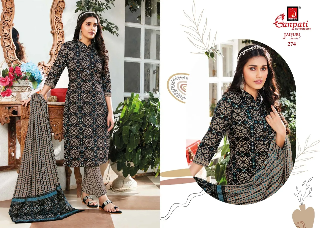 Daily Wear Heavy Cotton Printed Big Size Salwar Suit Ganpati Jaipuri Vol 12 Summer Wear Ethnic Suit - Image 12