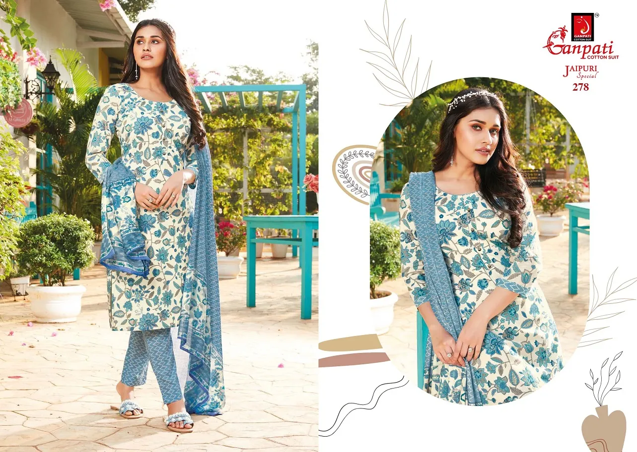 Daily Wear Heavy Cotton Printed Big Size Salwar Suit Ganpati Jaipuri Vol 12 Summer Wear Ethnic Suit - Image 13