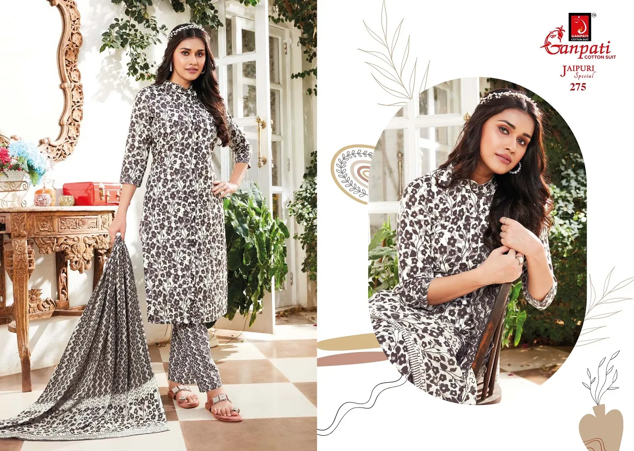 Daily Wear Heavy Cotton Printed Big Size Salwar Suit Ganpati Jaipuri Vol 12 Summer Wear Ethnic Suit - Image 14