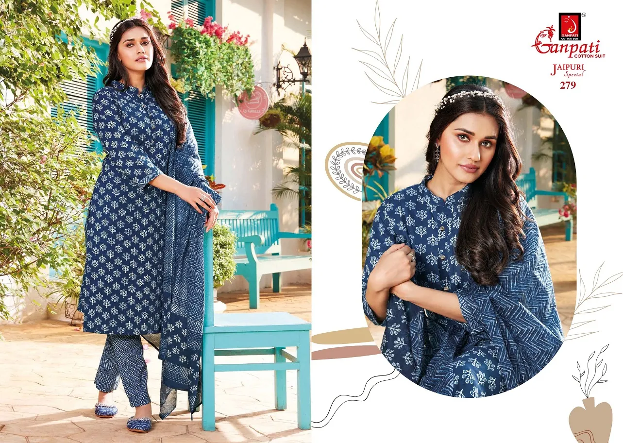 Daily Wear Heavy Cotton Printed Big Size Salwar Suit Ganpati Jaipuri Vol 12 Summer Wear Ethnic Suit - Image 15