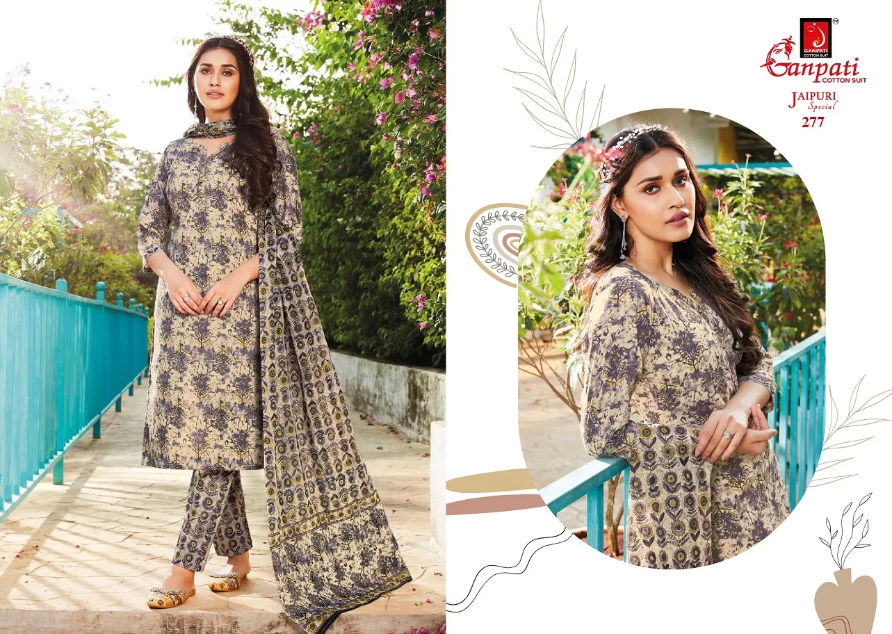 Daily Wear Heavy Cotton Printed Big Size Salwar Suit Ganpati Jaipuri Vol 12 Summer Wear Ethnic Suit - Image 16