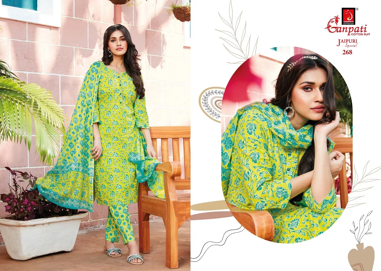 Daily Wear Heavy Cotton Printed Big Size Salwar Suit Ganpati Jaipuri Vol 12 Summer Wear Ethnic Suit - Image 17