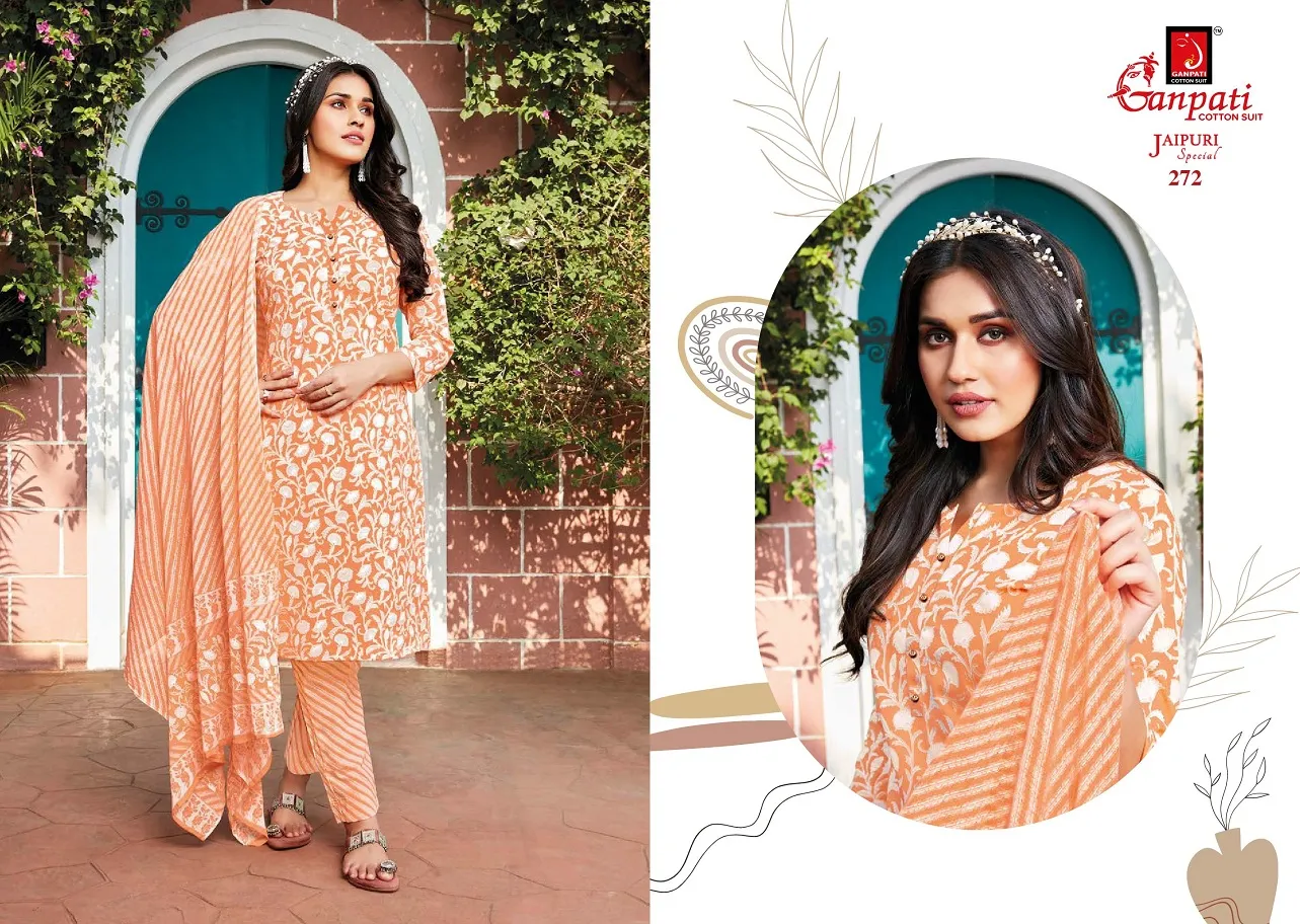 Daily Wear Heavy Cotton Printed Big Size Salwar Suit Ganpati Jaipuri Vol 12 Summer Wear Ethnic Suit - Image 3