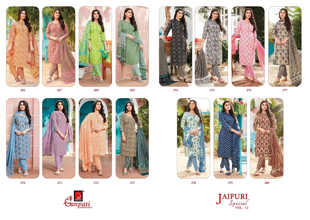 Daily Wear Heavy Cotton Printed Big Size Salwar Suit Ganpati Jaipuri Vol 12 Summer Wear Ethnic Suit - Image 5