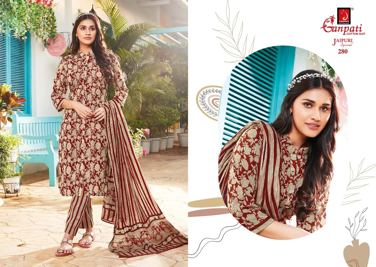 Daily Wear Heavy Cotton Printed Big Size Salwar Suit Ganpati Jaipuri Vol 12 Summer Wear Ethnic Suit - Image 6