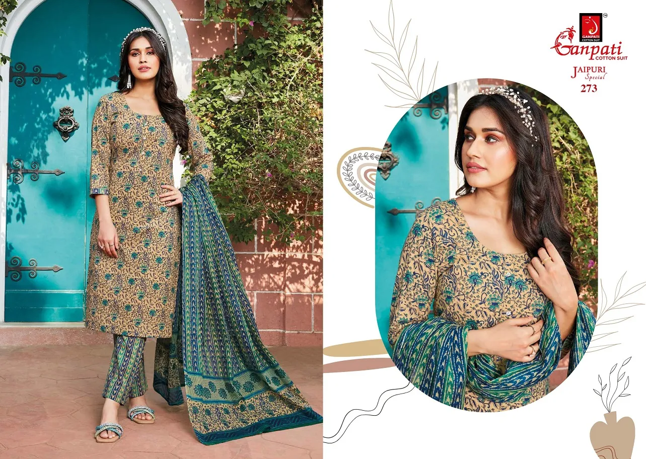 Daily Wear Heavy Cotton Printed Big Size Salwar Suit Ganpati Jaipuri Vol 12 Summer Wear Ethnic Suit - Image 8