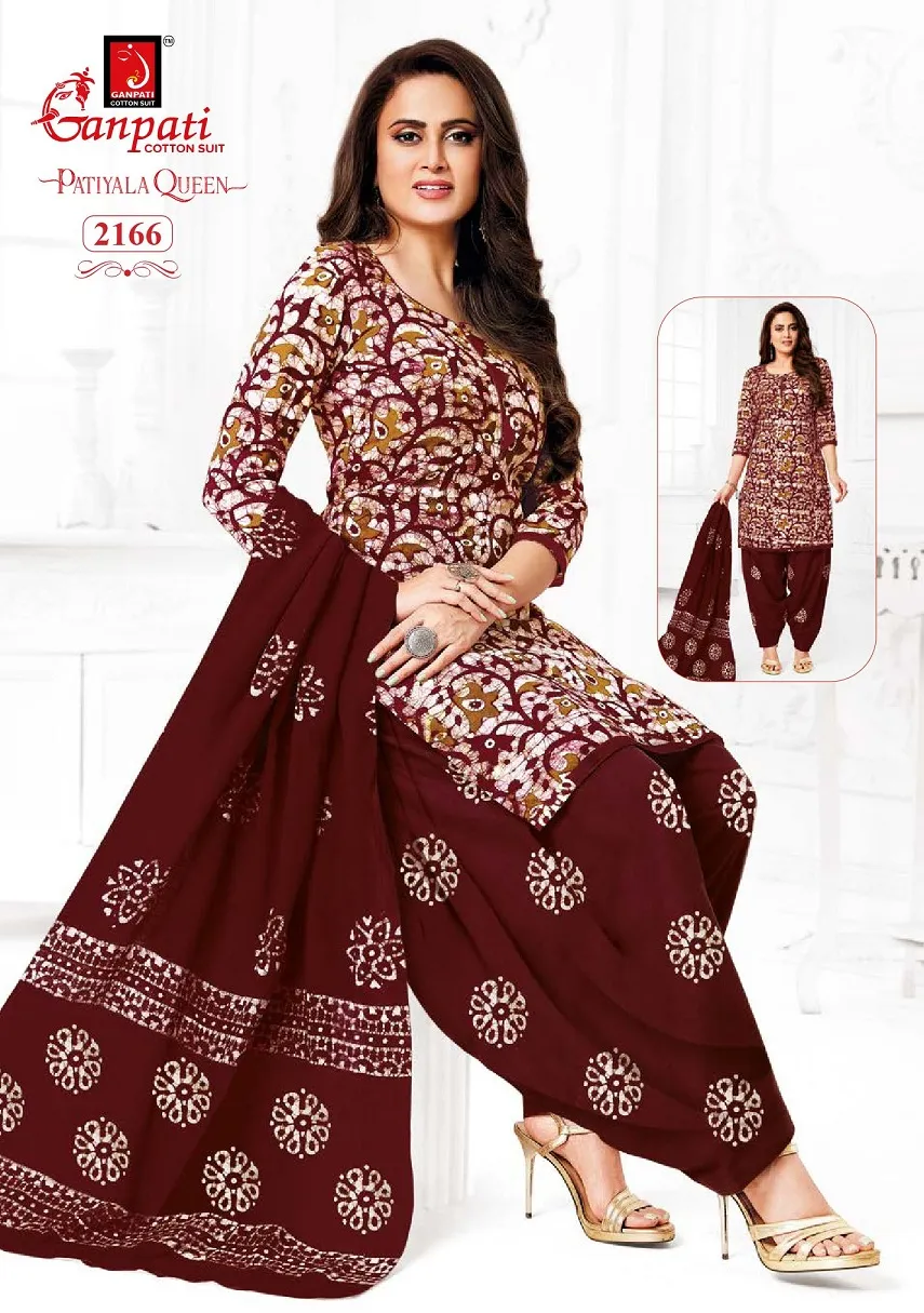 Ganpati Patiyala Queen Patiyala Vol 10 Stitched Patiala Cotton Printed Salwar Suit
