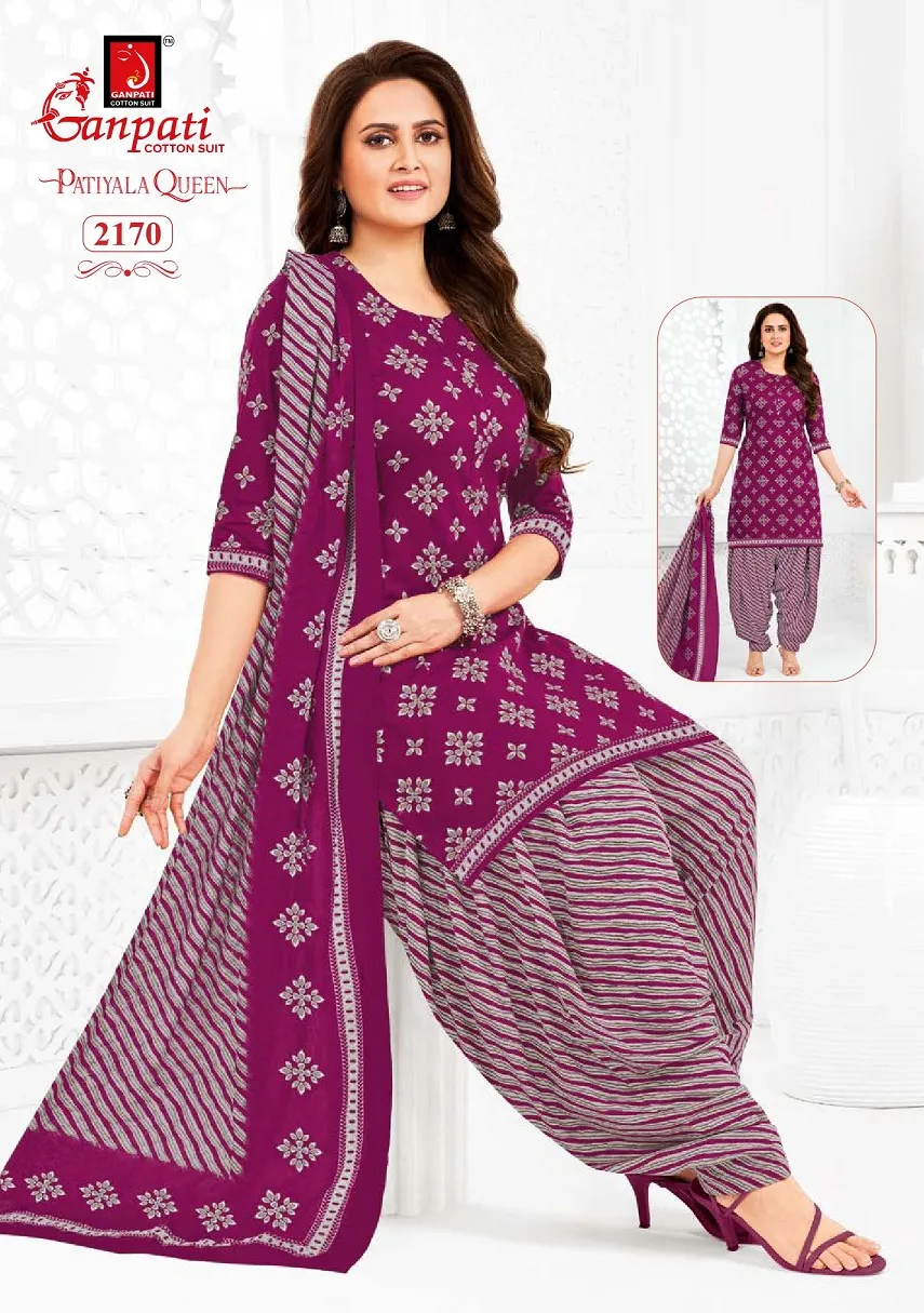 Ganpati Patiyala Queen Patiyala Vol 10 Stitched Patiala Cotton Printed Salwar Suit - Image 11